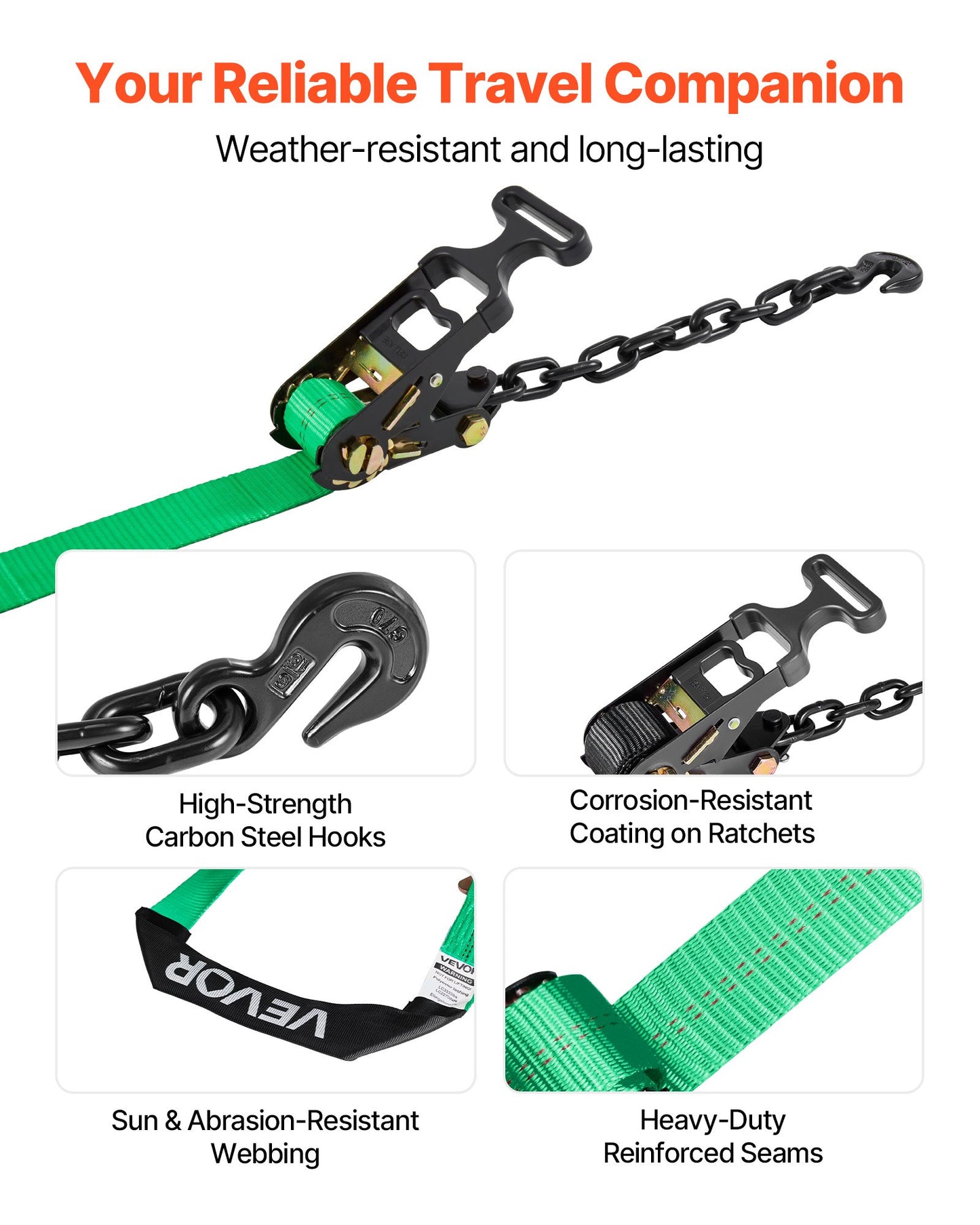Wheel Chock Tie-Down Kit, Tire-Style Tow Dolly Strap, Car Tie Down Kit with Heavy-Duty Hook, Break Strength V952-CLJGTJ2LTXZX66N3Q001V0