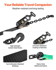 Wheel Chock Tie-Down Kit, Tire-Style Tow Dolly Strap, Car Tie Down Kit with Heavy-Duty Hook, Break Strength V952-CLJGTJ2LTXZXMFDY9001V0