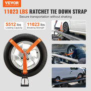 Ratchet Tie Down Straps Kit, 5.08" x 304.8" Tire Straps, 2500kgs Working Load, 11023 LBS Breaking Strength, V952-CLJGTJC42X1208QGAV0