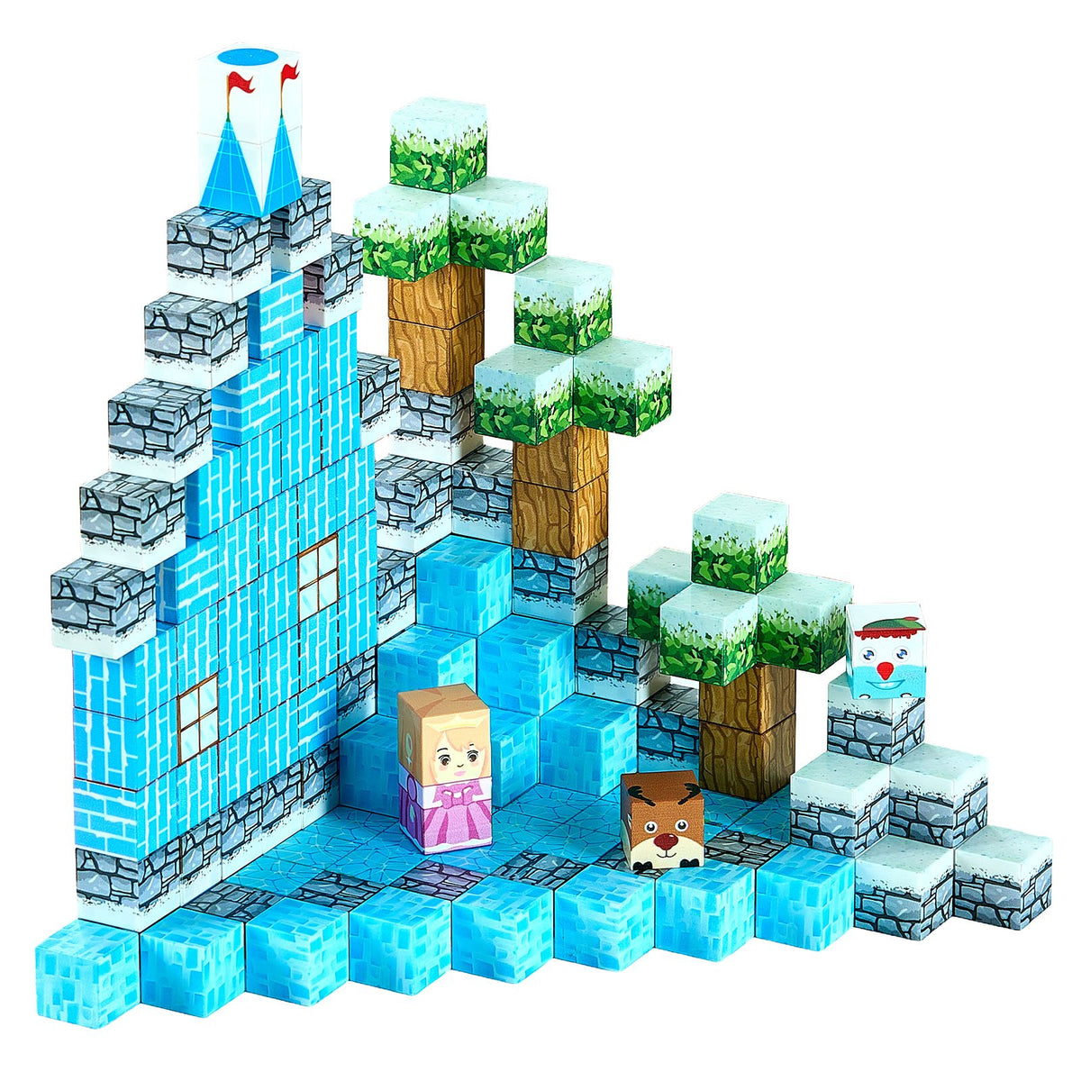 Magnetic Blocks, 150 PCS Glacier Castle Set, Magnetic Building Cubes for Kids, STEM Montessori Sensory Toys V952-CLKGNBBCCB10KYF3L001V0