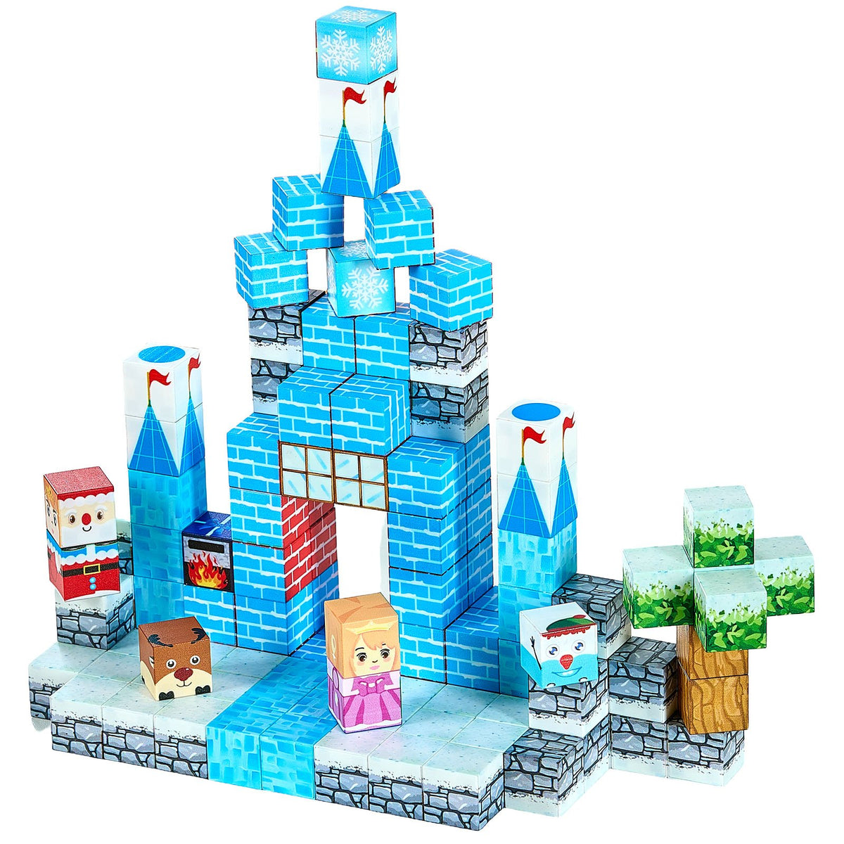 Magnetic Blocks, 150 PCS Glacier Castle Set, Magnetic Building Cubes for Kids, STEM Montessori Sensory Toys V952-CLKGNBBCCB10KYF3L001V0