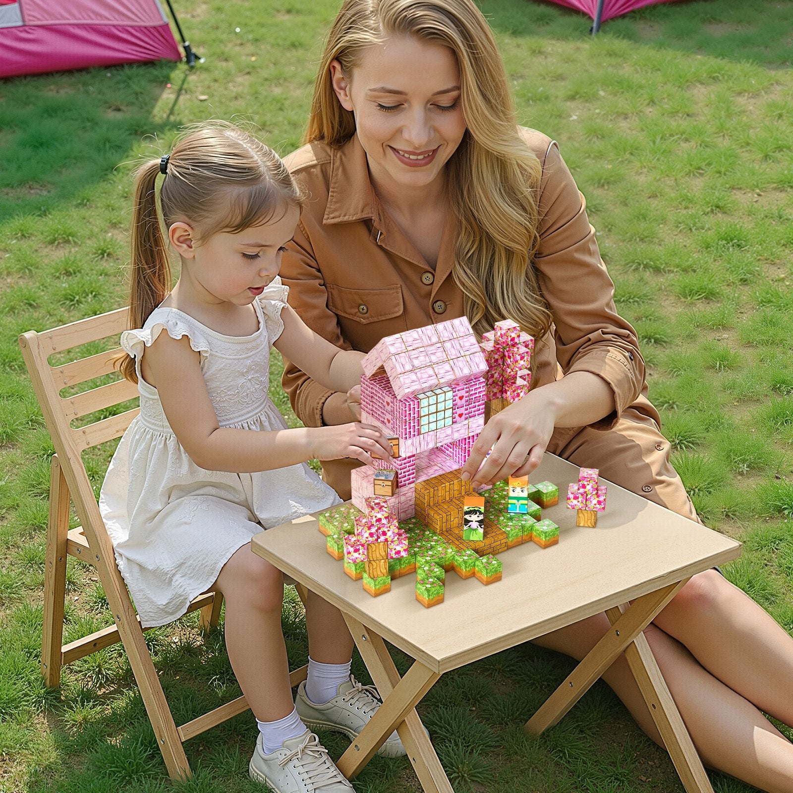 Magnetic Blocks, 100 PCS Princess Castle Set, Magnetic Building Cubes for Kids, STEM Montessori Sensory Toys V952-CLKGNBGZCB10F2AVW001V0
