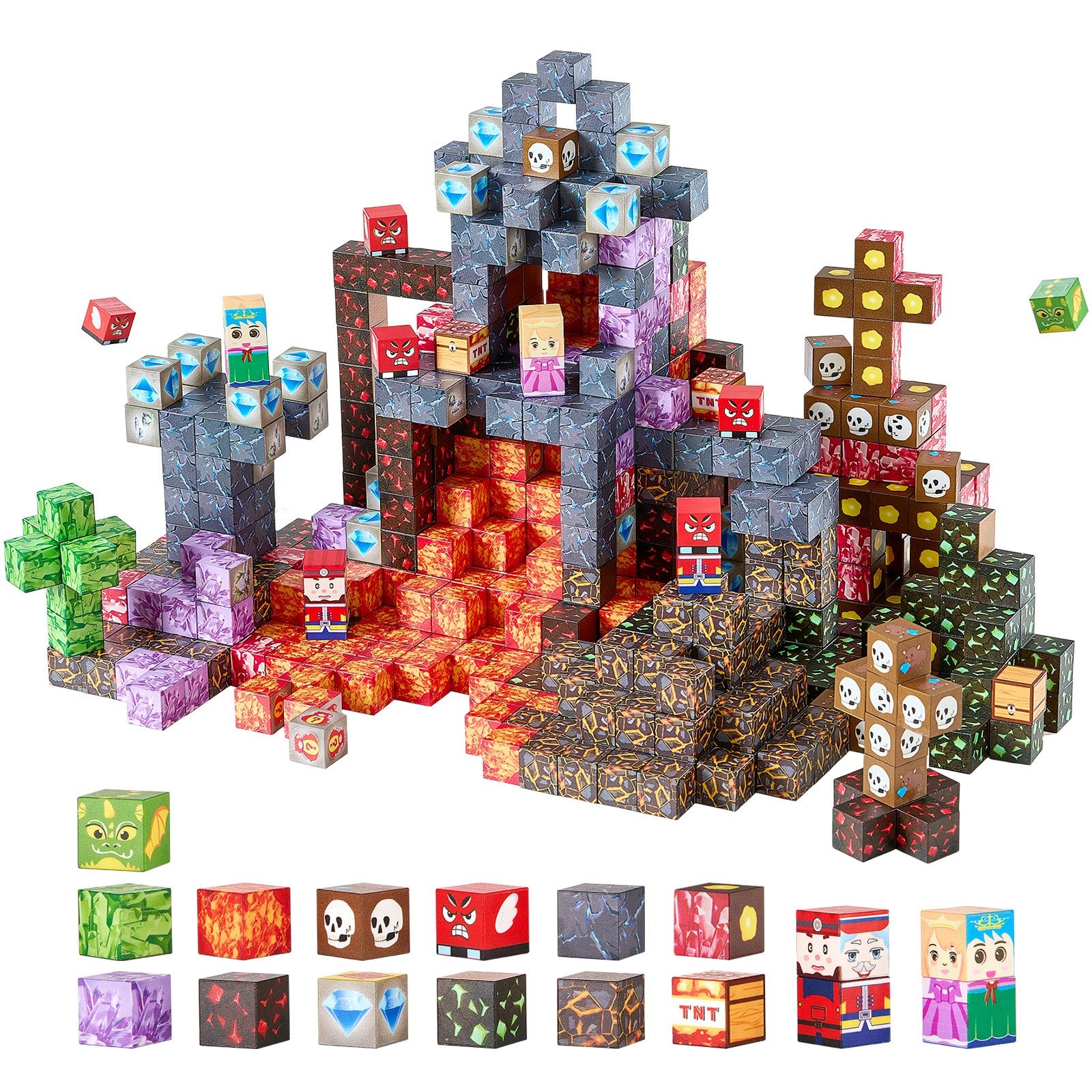 Magnetic Blocks, 150 PCS Dark Castle Set, Magnetic Building Cubes for Kids, STEM Montessori Sensory Toys for V952-CLKGNBHACB15LP1JZ001V0