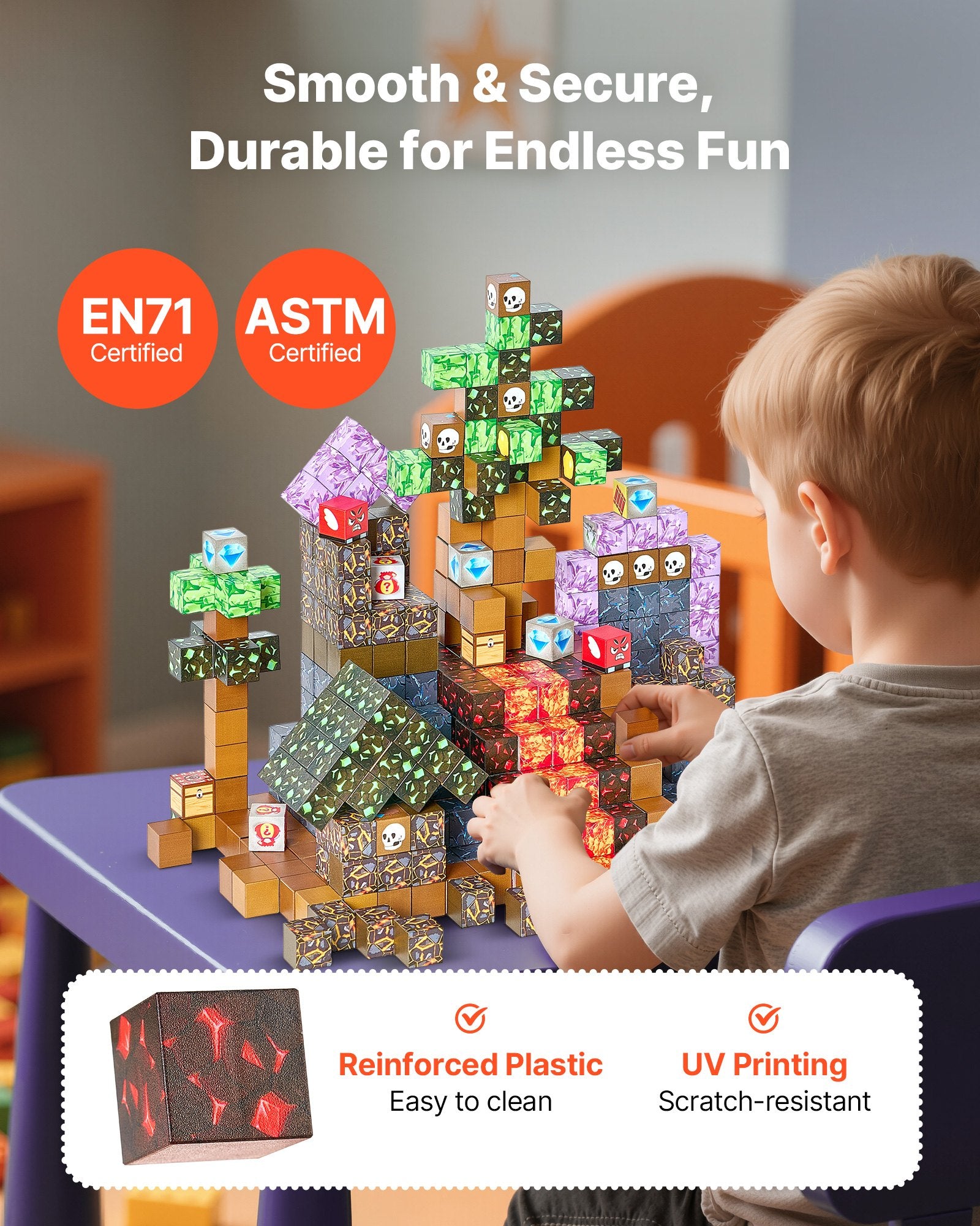Magnetic Blocks, 150 PCS Dark Castle Set, Magnetic Building Cubes for Kids, STEM Montessori Sensory Toys for V952-CLKGNBHACB15LP1JZ001V0