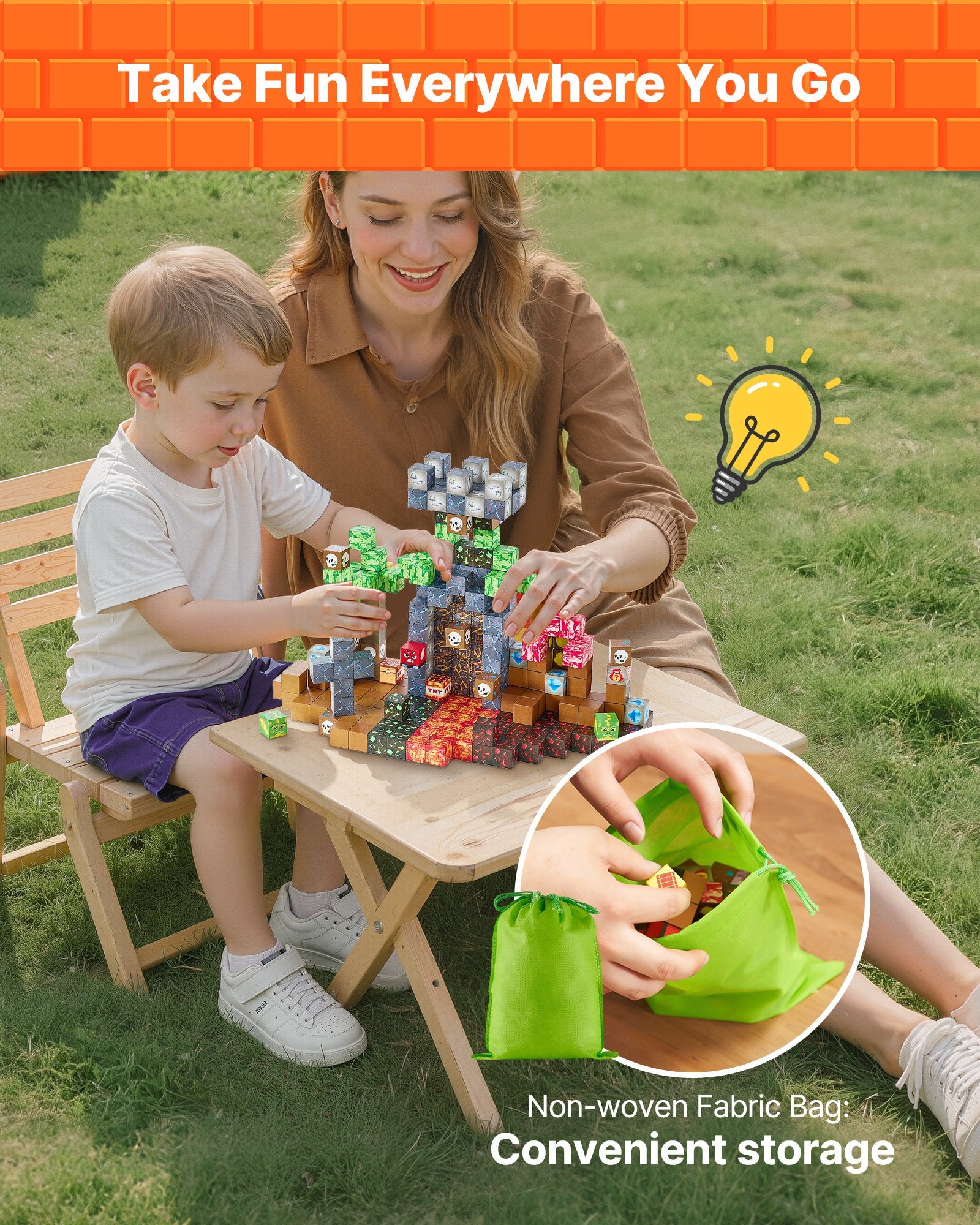 Magnetic Blocks, 150 PCS Dark Castle Set, Magnetic Building Cubes for Kids, STEM Montessori Sensory Toys for V952-CLKGNBHACB15LP1JZ001V0