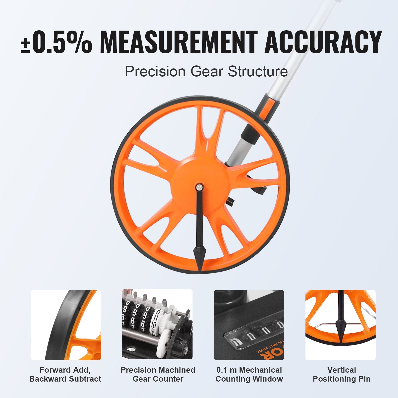 Measuring Wheel 12.5" Road Runner Distance Telescoping Handle w/ Back Bag V952-CLLFZXXS125INT5BWV0