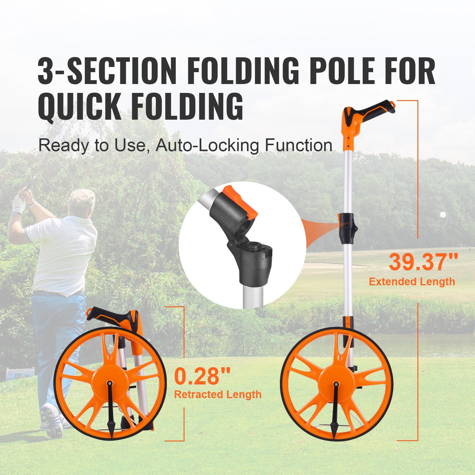 Measuring Wheel 12.5" Road Runner Distance Telescoping Handle w/ Back Bag V952-CLLFZXXS125INT5BWV0