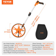 Measuring Wheel 12.5" Road Runner Distance Telescoping Handle w/ Back Bag V952-CLLFZXXS125INT5BWV0