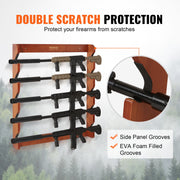 Gun Rack, Wood Gun Rack Wall Mount, Gun Display Rack holds 5 Rifles, Shotguns, 132 lb Heavy Duty Wall Storage V952-CLQJMZ000000PBDYFV0