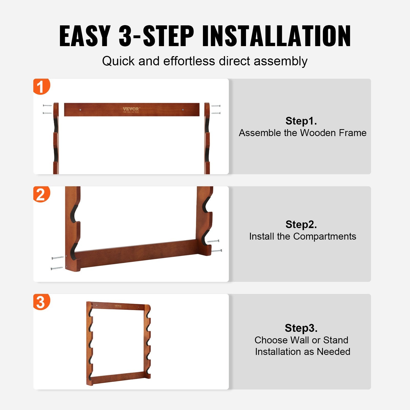 Gun Rack, Wood Gun Rack Wall Mount, Gun Display Rack holds 5 Rifles, Shotguns, 132 lb Heavy Duty Wall Storage V952-CLQJMZ000000PBDYFV0