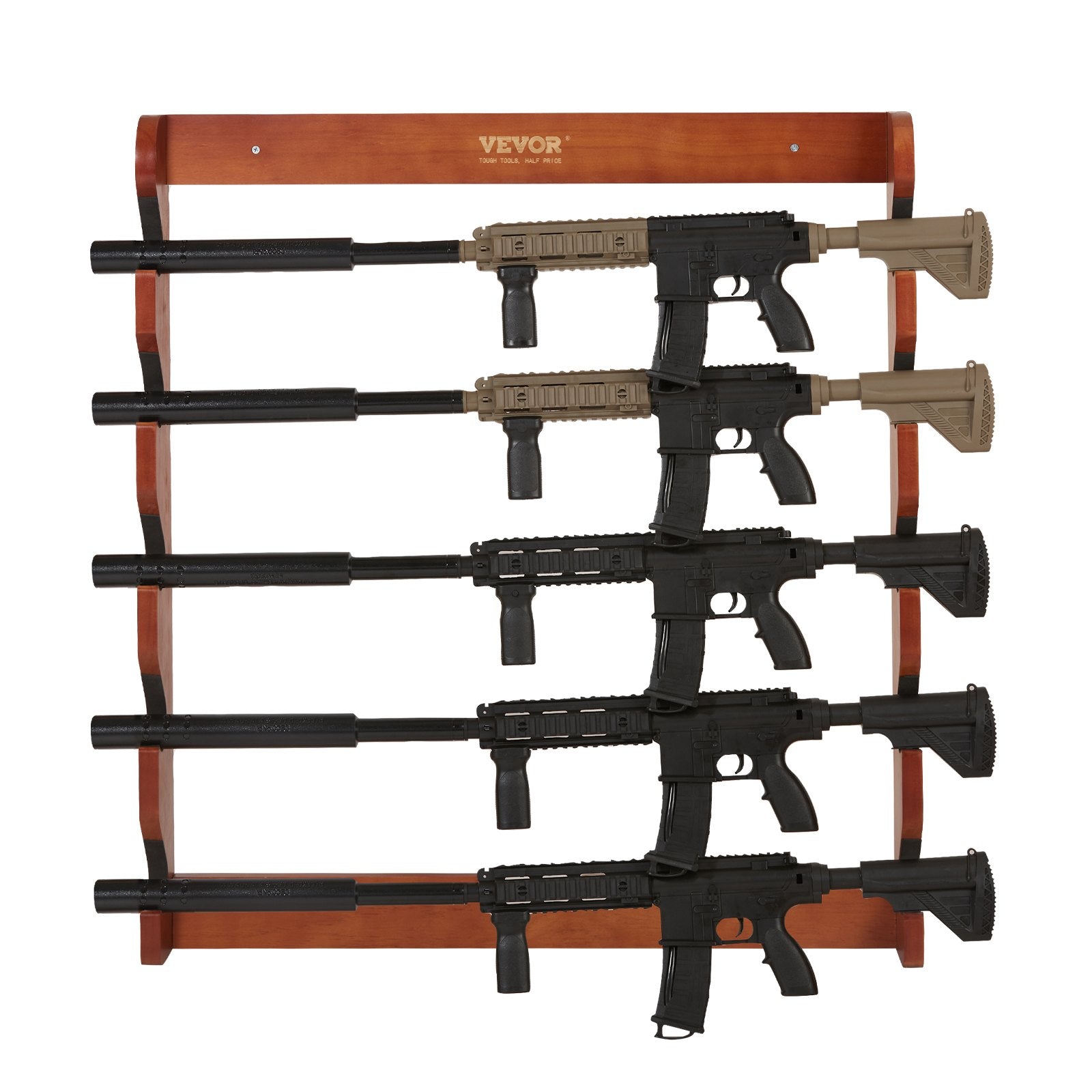 Gun Rack, Wood Gun Rack Wall Mount, Gun Display Rack holds 5 Rifles, Shotguns, 132 lb Heavy Duty Wall Storage V952-CLQJMZ000000PBDYFV0