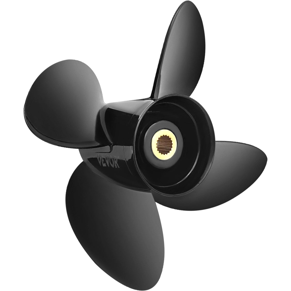 Outboard Propeller, Replace for OEM 3587522, 4-Blade 14 1/4"" x 19"" Pitch Aluminium Boat Propeller, V952-CLXJH41414X19DFBXV0