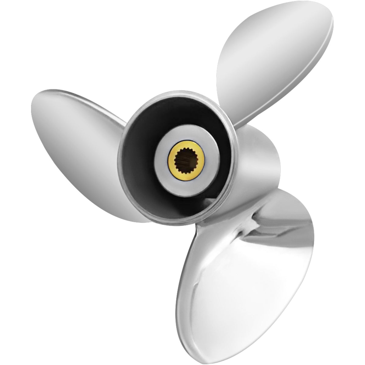 Outboard Propeller, Replace for OEM 3860709, 3-Blade 14.5"" x 21"" Pitch Steel Boat Propeller, Compatible V952-CLXJY31412X211DRFV0