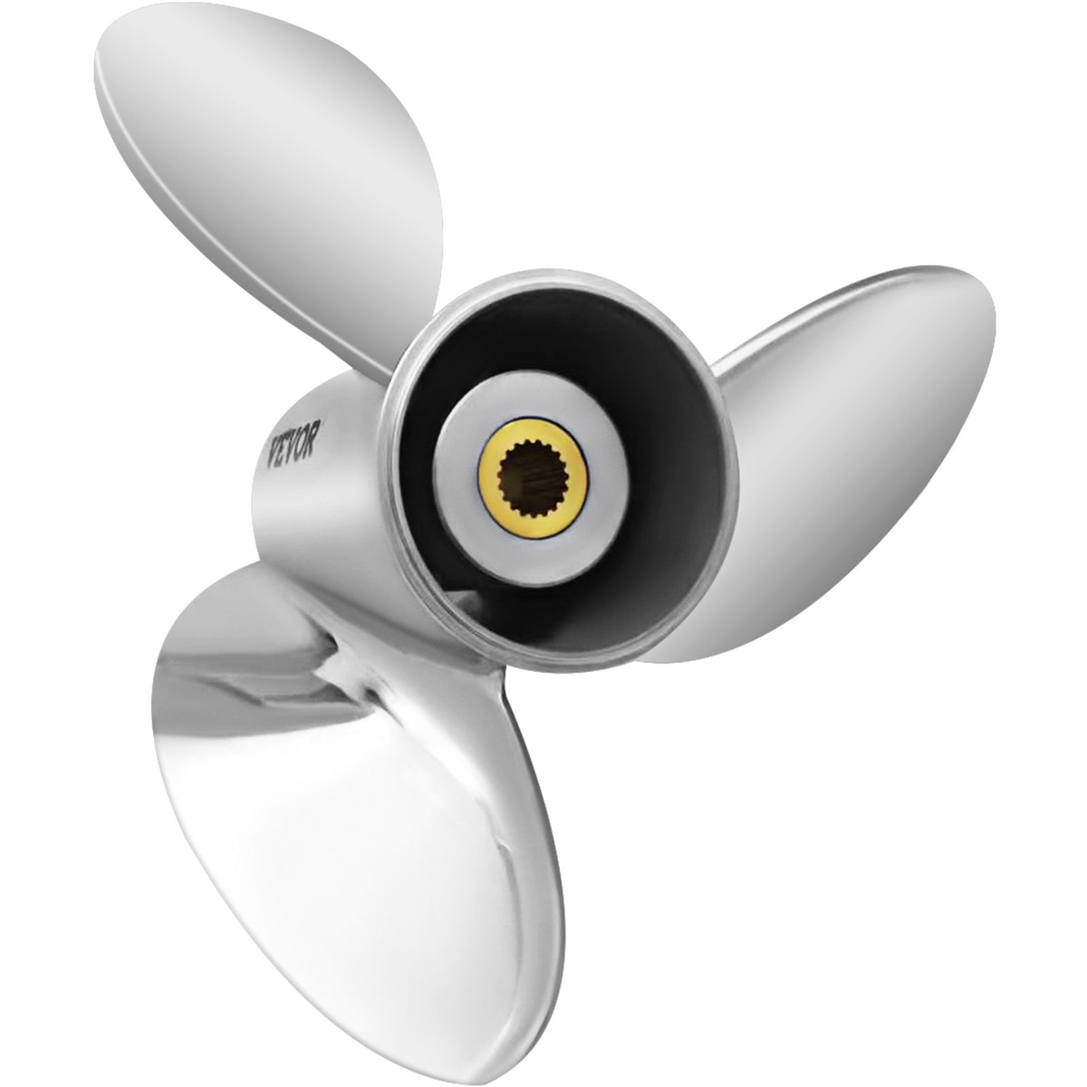 Outboard Propeller, Replace for OEM 3860709, 3-Blade 14.5"" x 21"" Pitch Steel Boat Propeller, Compatible V952-CLXJY31412X211DRFV0