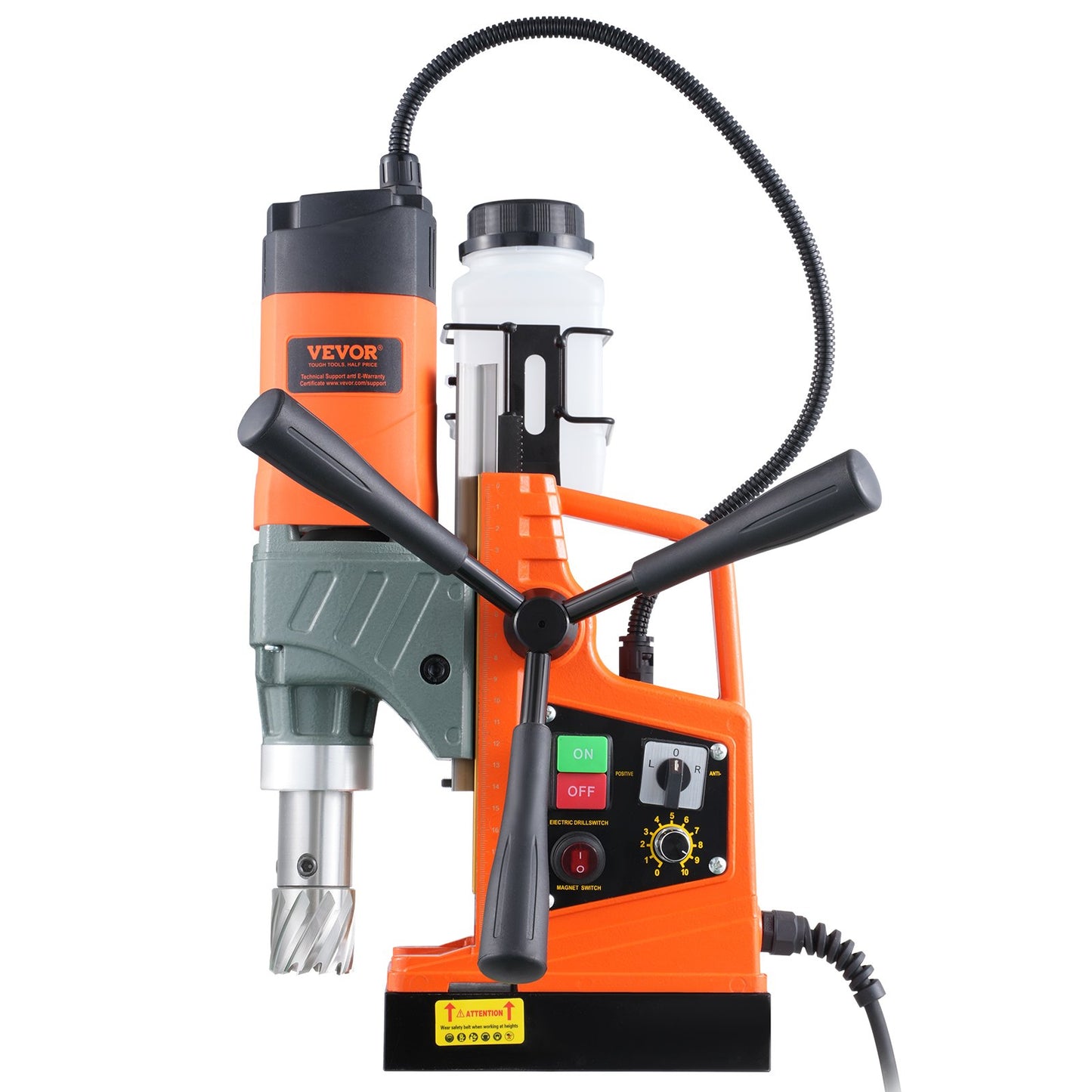 Magnetic Drill, 1450W Motor 1.6 in Boring Diameter, 2810 lbf Portable Electric Mag Drill Press, with 2 Coring V952-CLZTJ2J40MMMO8WSCV3