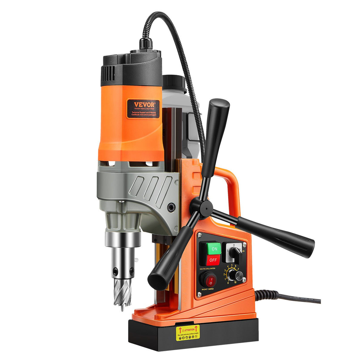 Magnetic Drill, 1450W Motor 2 in Boring Diameter, 2878 lbf Portable Electric Mag Drill Press, with 6 Coring V952-CLZTJ6JT50MMO3WWGV3