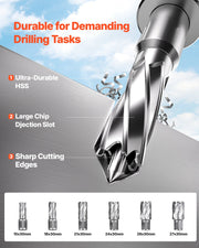 Magnetic Drill, 1450W Motor 2 in Boring Diameter, 2878 lbf Portable Electric Mag Drill Press, with 6 Coring V952-CLZTJ6JT50MMO3WWGV3