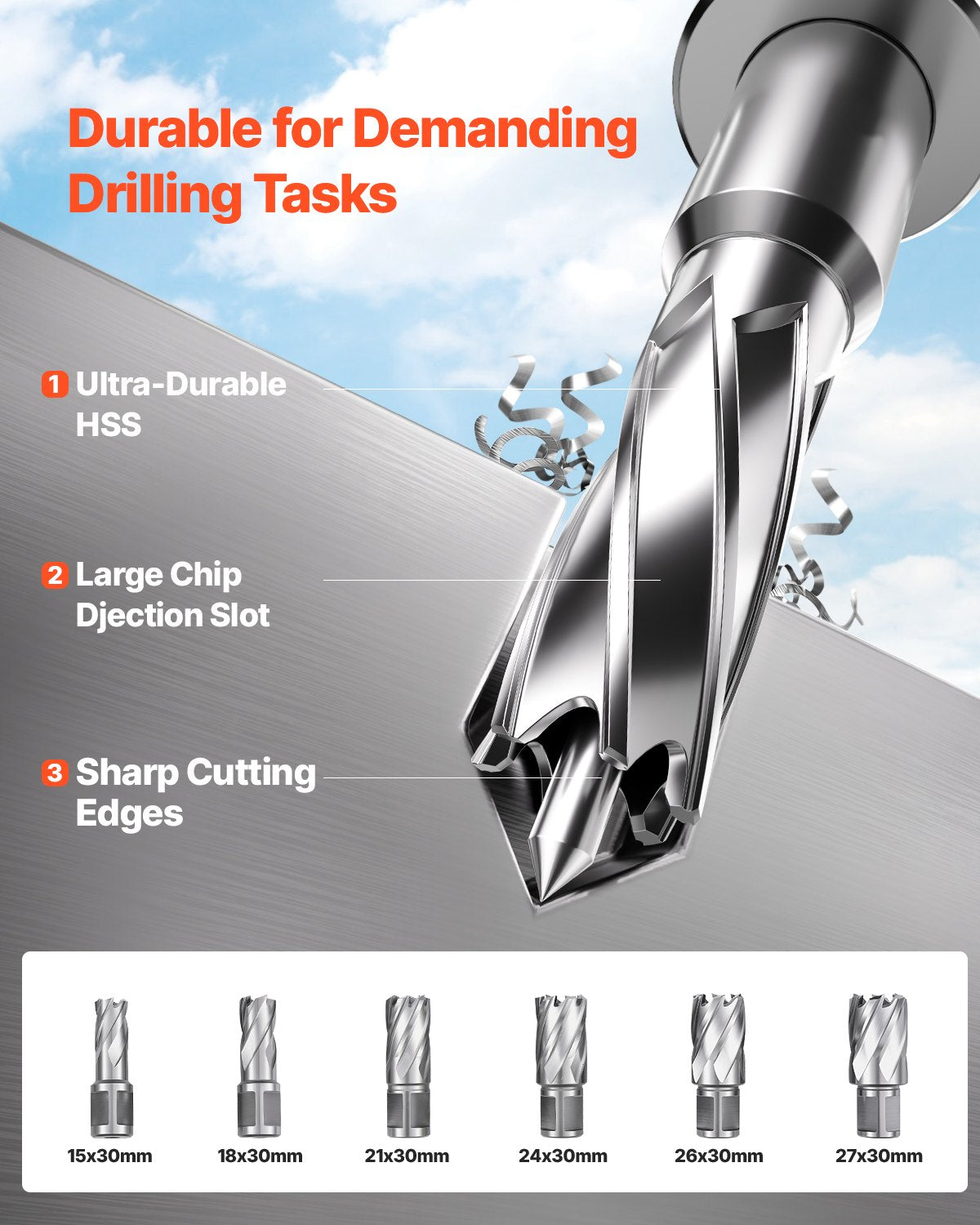 Magnetic Drill, 1450W Motor 2 in Boring Diameter, 2878 lbf Portable Electric Mag Drill Press, with 6 Coring V952-CLZTJ6JT50MMO3WWGV3