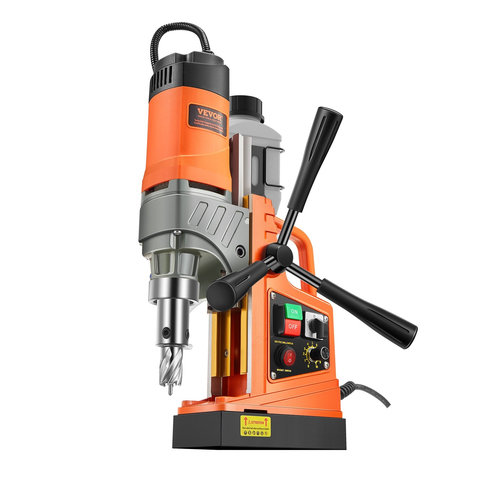 Magnetic Drill, 1450W Motor 2 in Boring Diameter, 2878 lbf Portable Electric Mag Drill Press, with 6 Coring V952-CLZTJ6JT50MMO3WWGV3
