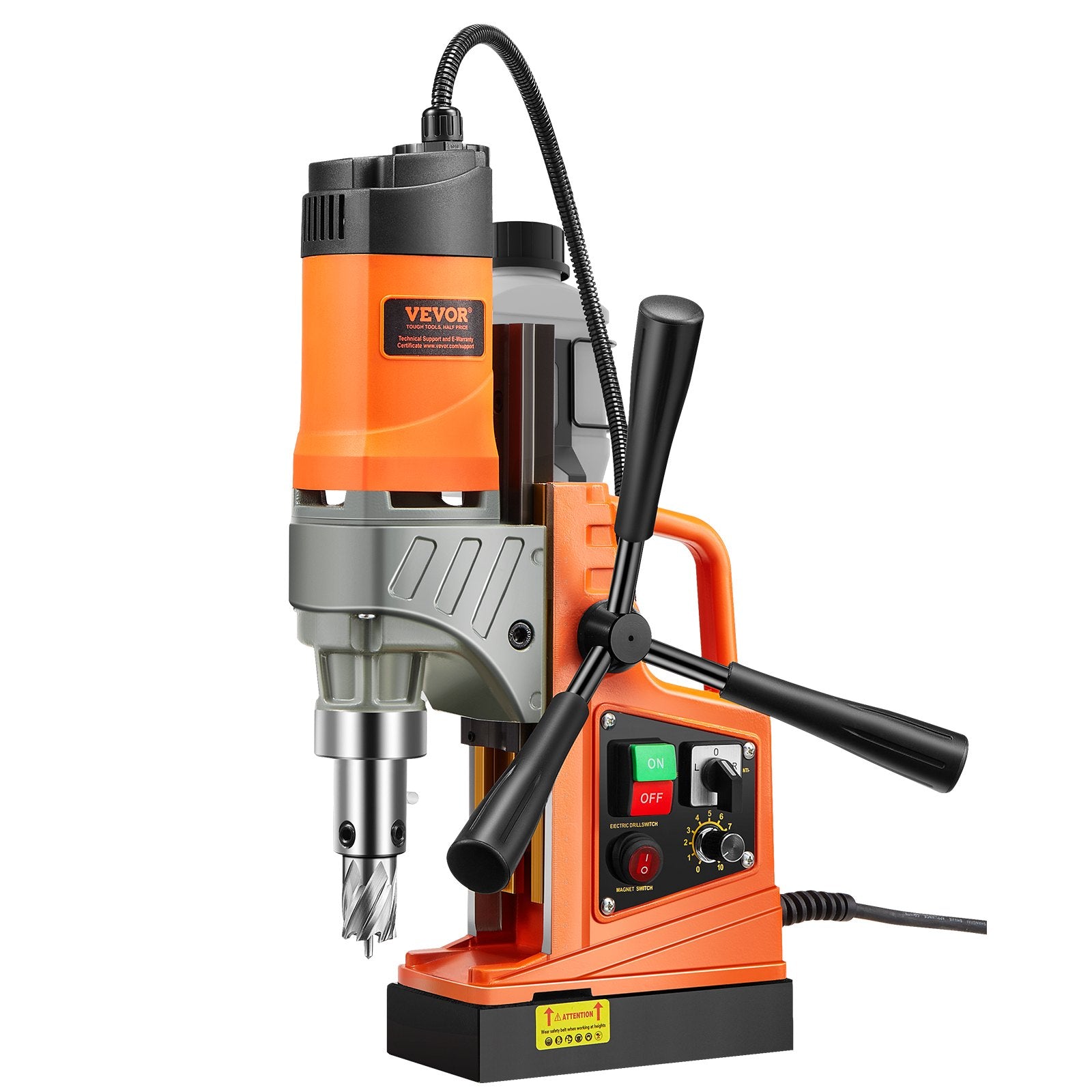 Magnetic Drill, 1450W Motor 2 in Boring Diameter, 2878 lbf Portable Electric Mag Drill Press, with 6 Coring V952-CLZTJ6JT50MMO3WWGV3