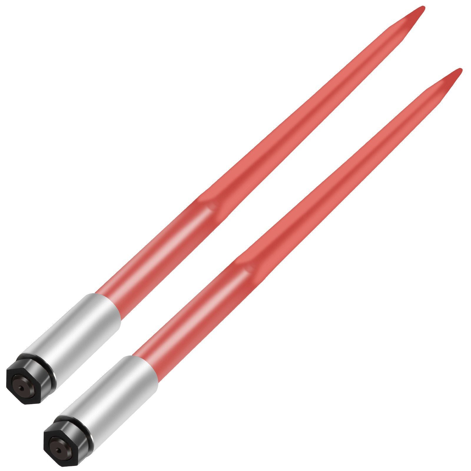 Pair Hay Spear 43" Bale Spear 3000 lbs Capacity, Bale Spike Quick Attach Square Hay Bale Spears 1 3/4", Red V952-CM45X1100-30002PCV0