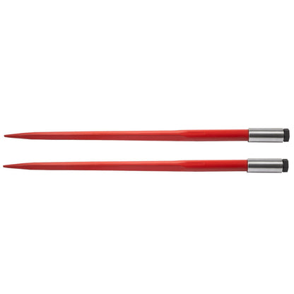 Pair Hay Spear 43" Bale Spear 3000 lbs Capacity, Bale Spike Quick Attach Square Hay Bale Spears 1 3/4", Red V952-CM45X1100-30002PCV0