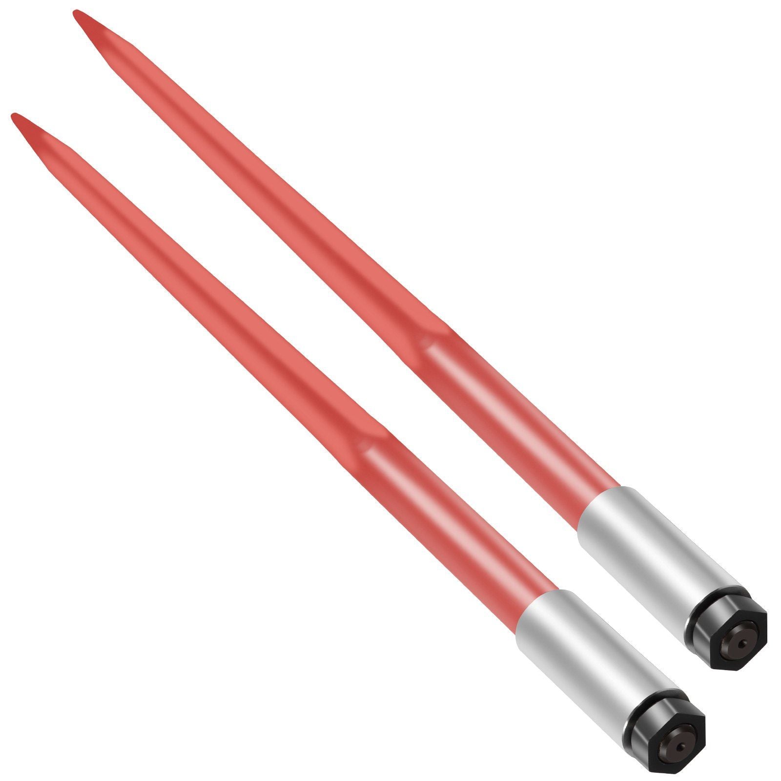 Pair Hay Spear 43" Bale Spear 3000 lbs Capacity, Bale Spike Quick Attach Square Hay Bale Spears 1 3/4", Red V952-CM45X1100-30002PCV0