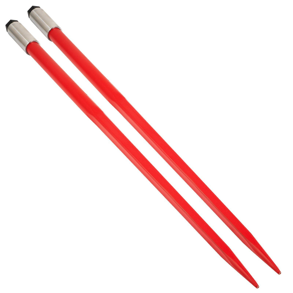 Pair Hay Spear 49" Bale Spear 3000 lbs Capacity, Bale Spike Quick Attach Square Hay Bale Spears 1 3/4", Red V952-CM45X1250-30002PCV0