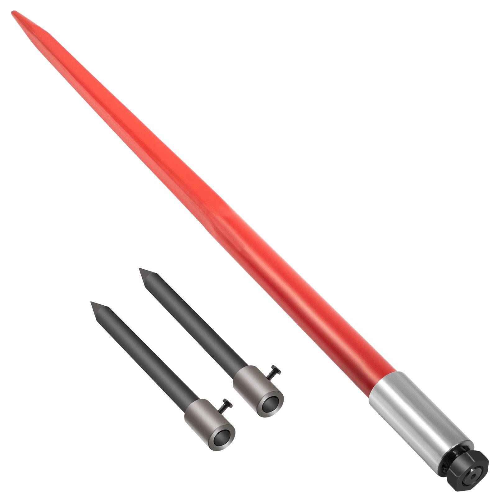 Hay Spear 49" Bale Spear 3000 lbs Capacity, Bale Spike Quick Attach Square Hay Bale Spears, Red Coated Bale V952-CM45X12503000DTT1V0