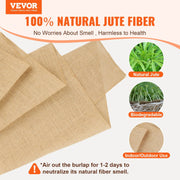 Burlap Fabric Roll, 355 mm x 45.7 m & 50 x 50 Density Wide Natural Burlap Fabric Rolls, Jute Fabric Burlap V952-CMBJ14INCHES3MBHIV0