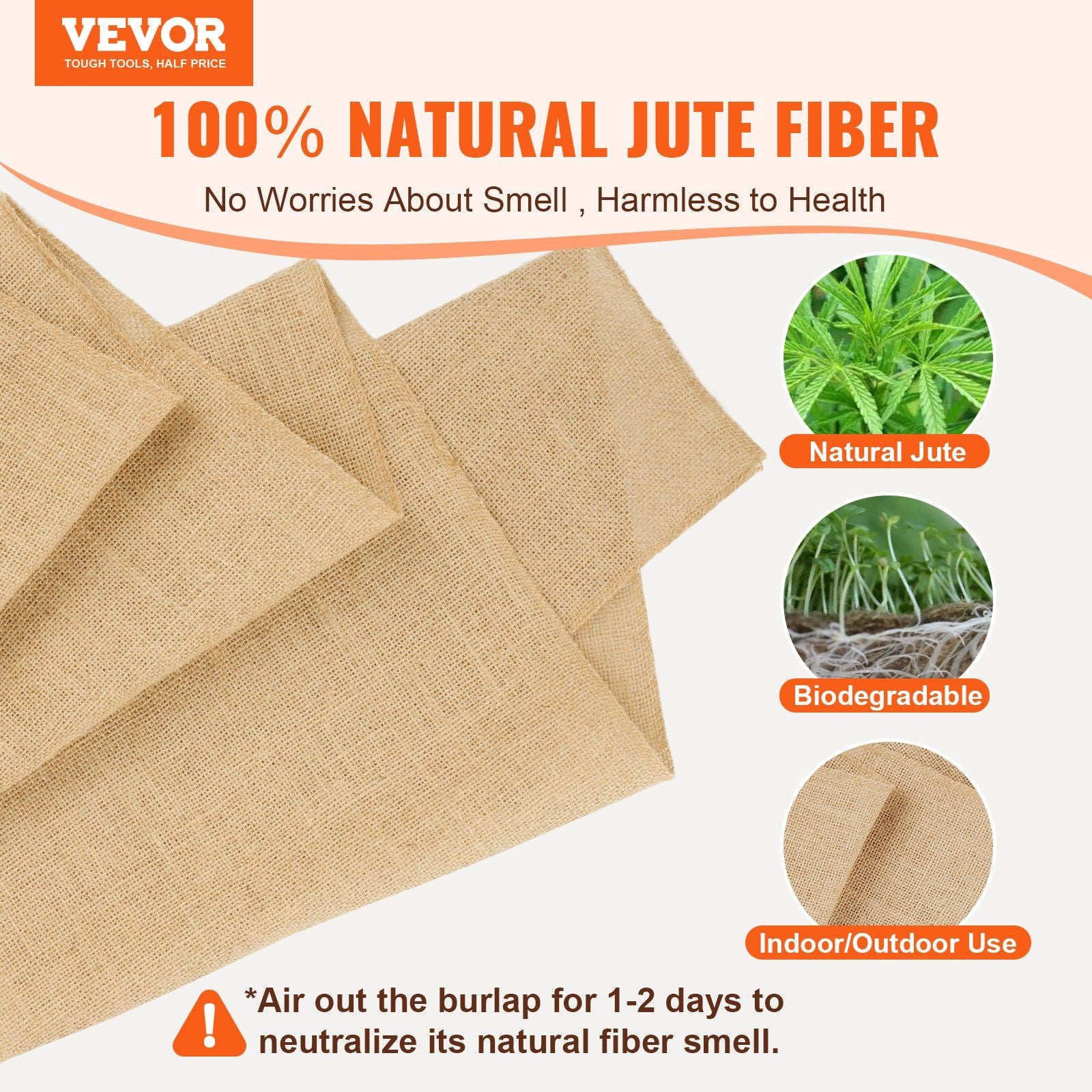 Burlap Fabric Roll, 355 mm x 45.7 m & 50 x 50 Density Wide Natural Burlap Fabric Rolls, Jute Fabric Burlap V952-CMBJ14INCHES3MBHIV0