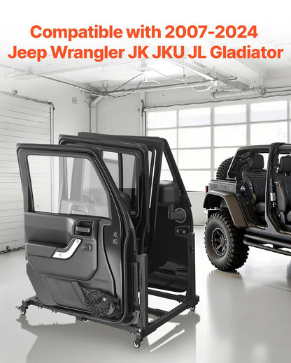 Jeep Door Storage Cart, 4 Doors Moveable Storage Cart Rack with Thickened Rubber Cushion, Sturdy Car Door V952-CMTCBPXCZ4PCBKV5WV0