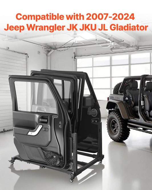 Jeep Door Storage Cart, 4 Doors Moveable Storage Cart Rack with Thickened Rubber Cushion, Sturdy Car Door V952-CMTCBPXCZ4PCBKV5WV0