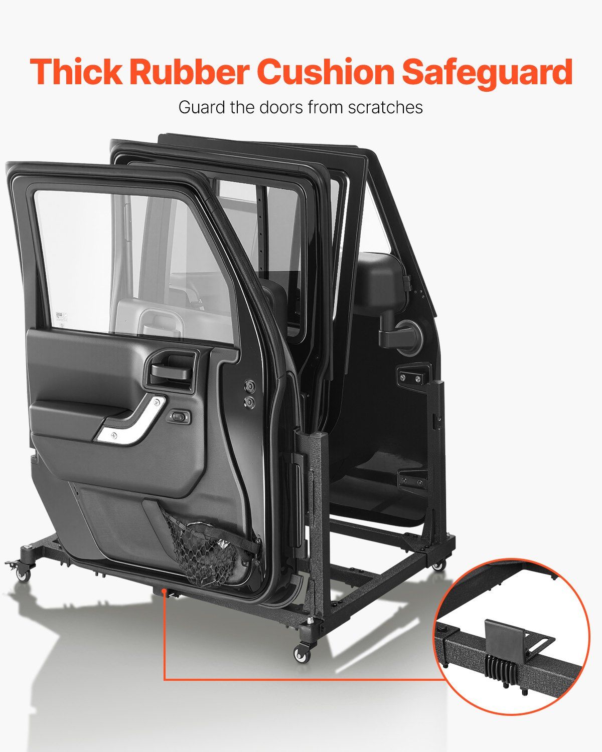 Jeep Door Storage Cart, 4 Doors Moveable Storage Cart Rack with Thickened Rubber Cushion, Sturdy Car Door V952-CMTCBPXCZ4PCBKV5WV0