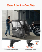 Jeep Door Storage Cart, 4 Doors Moveable Storage Cart Rack with Thickened Rubber Cushion, Sturdy Car Door V952-CMTCBPXCZ4PCBKV5WV0