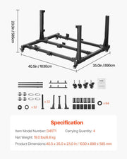 Jeep Door Storage Cart, 4 Doors Moveable Storage Cart Rack with Thickened Rubber Cushion, Sturdy Car Door V952-CMTCBPXCZ4PCBKV5WV0