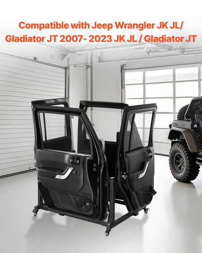 Jeep Door Storage Cart, 4 Doors Moveable Storage Cart Rack with Thickened Rubber Cushion, Sturdy Car Door V952-CMTCFXCZ4PCS2X886V0