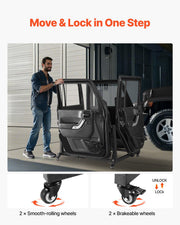 Jeep Door Storage Cart, 4 Doors Moveable Storage Cart Rack with Thickened Rubber Cushion, Sturdy Car Door V952-CMTCFXCZ4PCS2X886V0