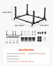 Jeep Door Storage Cart, 4 Doors Moveable Storage Cart Rack with Thickened Rubber Cushion, Sturdy Car Door V952-CMTCFXCZ4PCS2X886V0