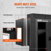 Through The Door Key Drop Box, Heavy Duty Steel Through the Door Mailbox with 12" Combination Lock, Mail Drop V952-CMXBXMMSBLACBDP02V0