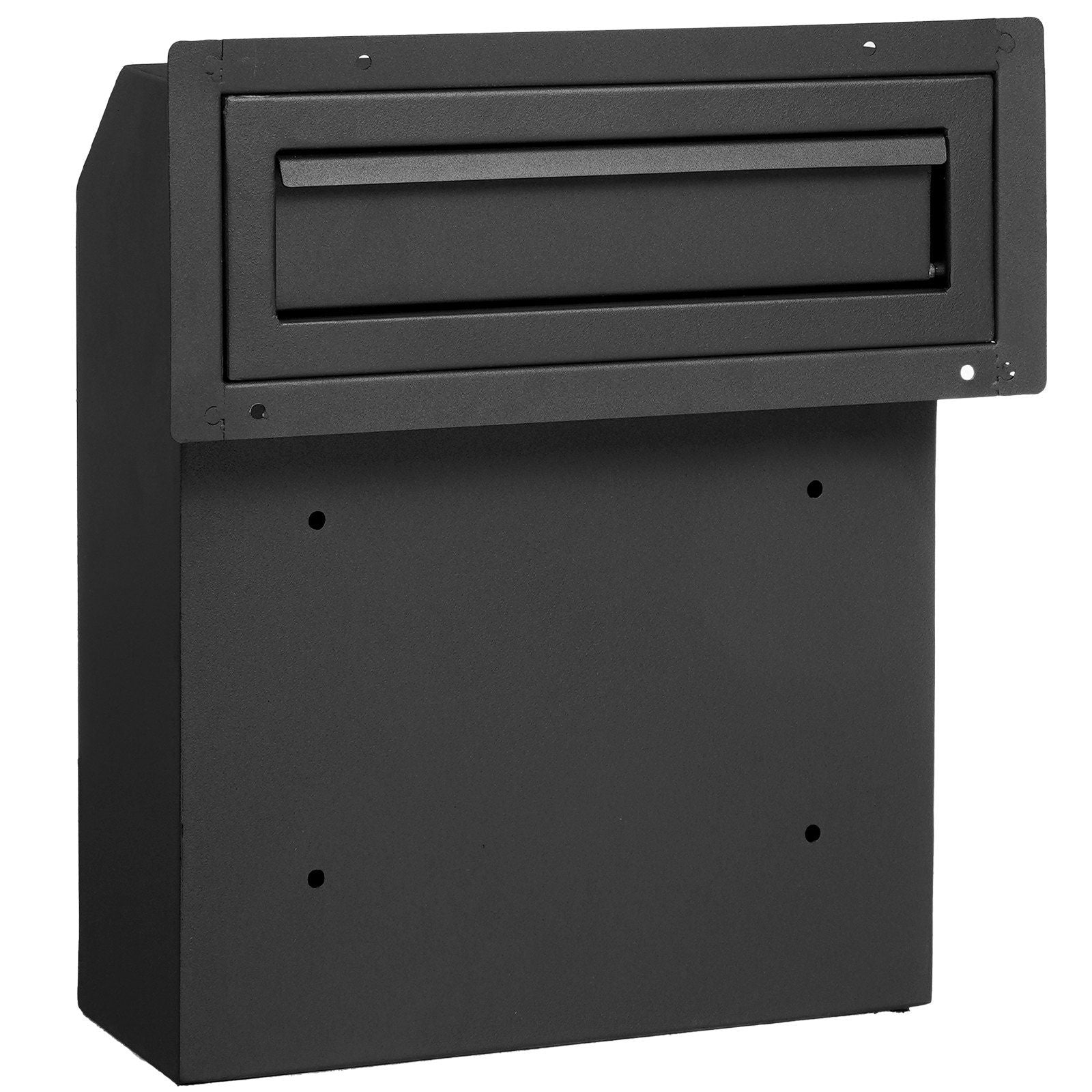 Through The Door Key Drop Box, Heavy Duty Steel Through the Door Mailbox with 12" Combination Lock, Mail Drop V952-CMXBXMMSBLACBDP02V0