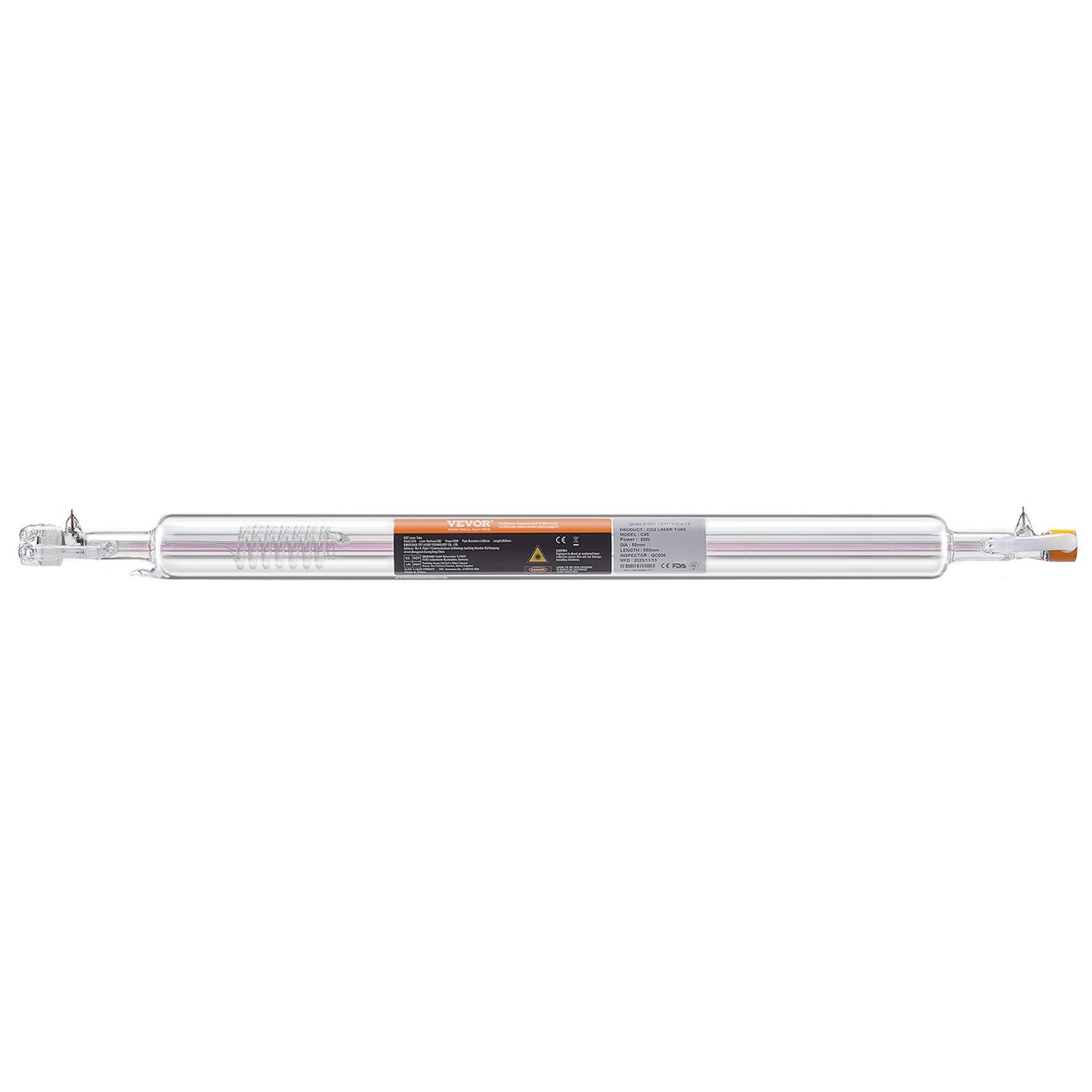 Laser Tube, 50W CO2 Laser Tube for Laser Engraver and Cutter Machine, 850 mm Length, 50 mm Diameter, Glass V952-CO2JGG50W00025GL9V9