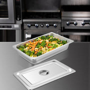 4 Pack Hotel Pan 3.7" Deep Steam Table Pan Full Size with Lid 20.8"L x 13"W Hotel Pan 22 Gauge Stainless V952-CP20X12X4YCTZ4001V0