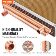 Heat Exchanger Water to Air, 18"x 20" with 3-Row 3/8" Copper Ports, 242 Aluminum Fins Heat Exchanger for V952-CPGSHRQ18200VCZ68V0