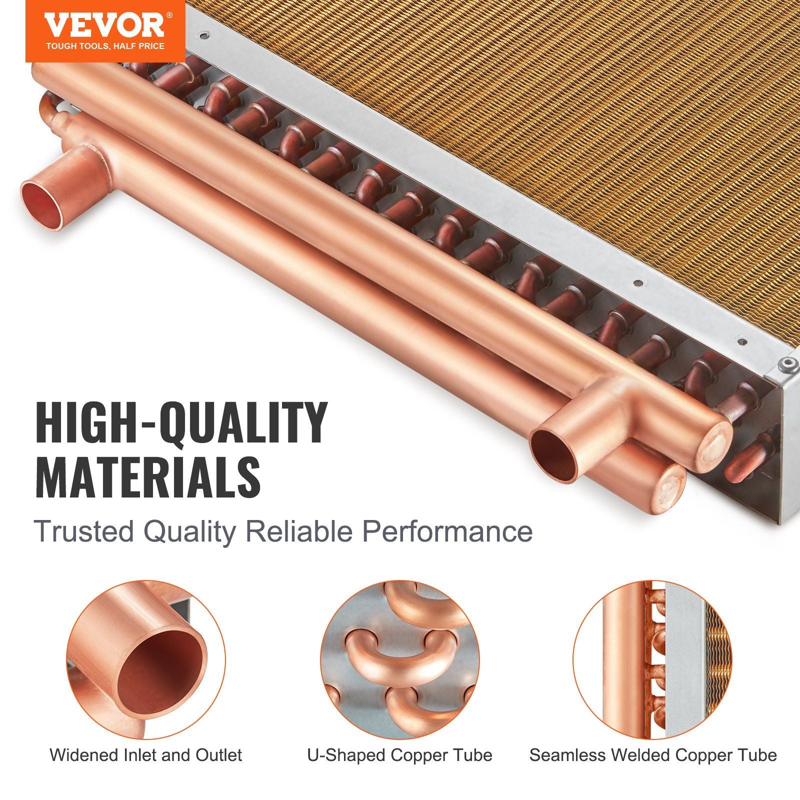 Heat Exchanger Water to Air, 18"x 20" with 3-Row 3/8" Copper Ports, 242 Aluminum Fins Heat Exchanger for V952-CPGSHRQ18200VCZ68V0