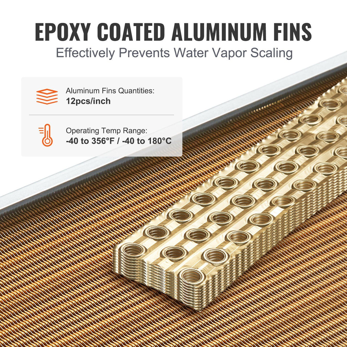 Heat Exchanger Water to Air, 18"x 20" with 3-Row 3/8" Copper Ports, 242 Aluminum Fins Heat Exchanger for V952-CPGSHRQ18200VCZ68V0