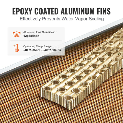 Heat Exchanger Water to Air, 18"x 20" with 3-Row 3/8" Copper Ports, 242 Aluminum Fins Heat Exchanger for V952-CPGSHRQ18200VCZ68V0