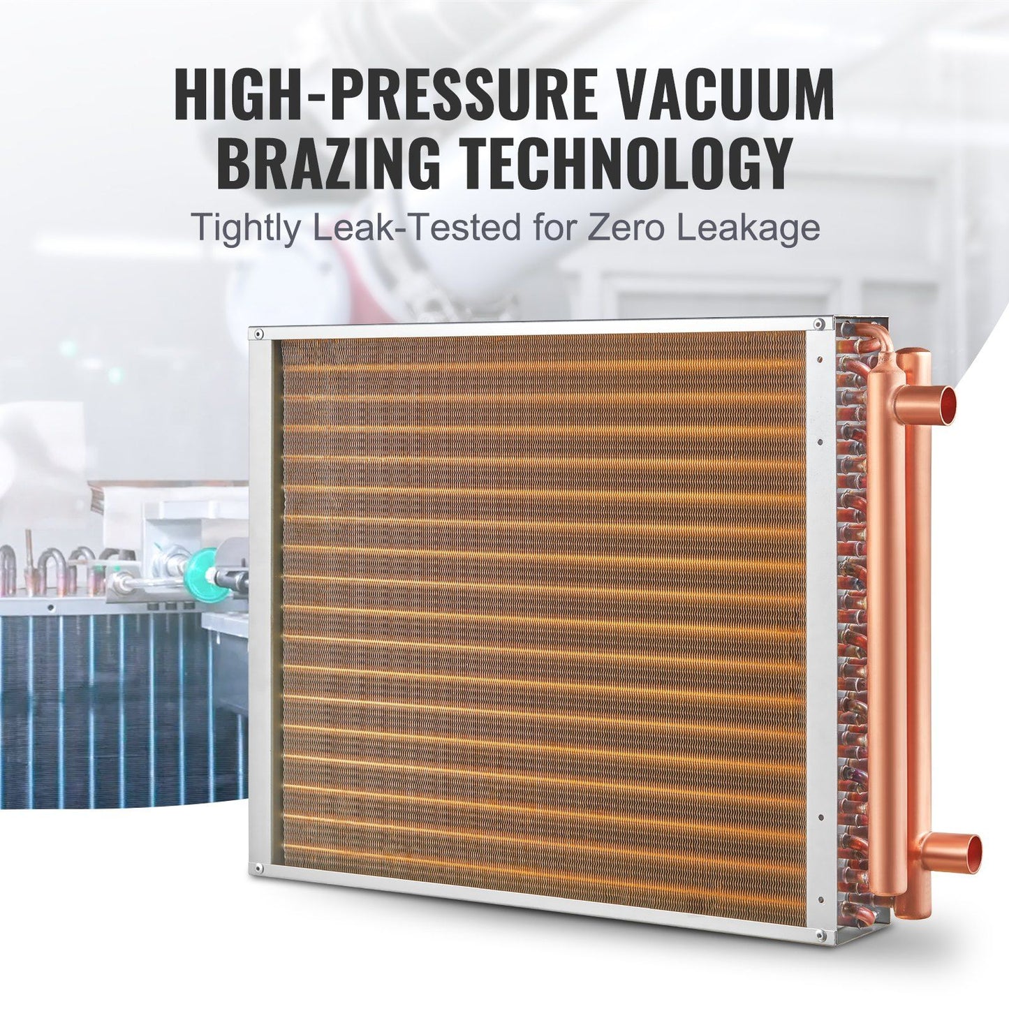 Heat Exchanger Water to Air, 18"x 20" with 3-Row 3/8" Copper Ports, 242 Aluminum Fins Heat Exchanger for V952-CPGSHRQ18200VCZ68V0