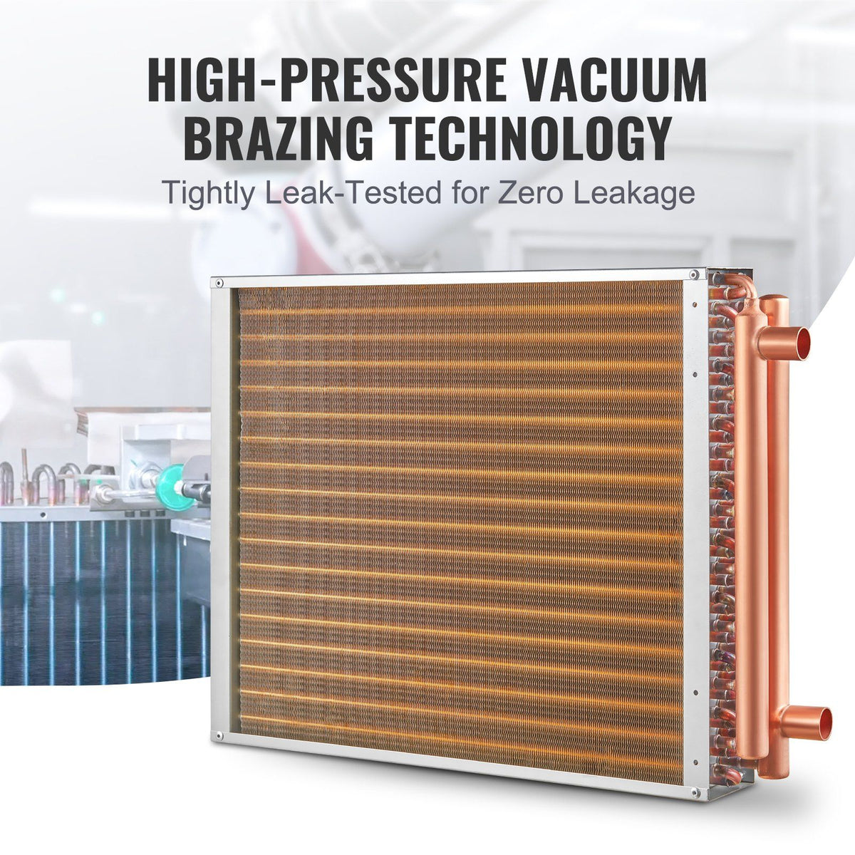 Heat Exchanger Water to Air, 18"x 20" with 3-Row 3/8" Copper Ports, 242 Aluminum Fins Heat Exchanger for V952-CPGSHRQ18200VCZ68V0