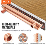 20"x 20" Heat Exchanger Water to Air 3-Row 3/8" Copper Ports 242 Fins V952-CPGSHRQ202001R9UUV0